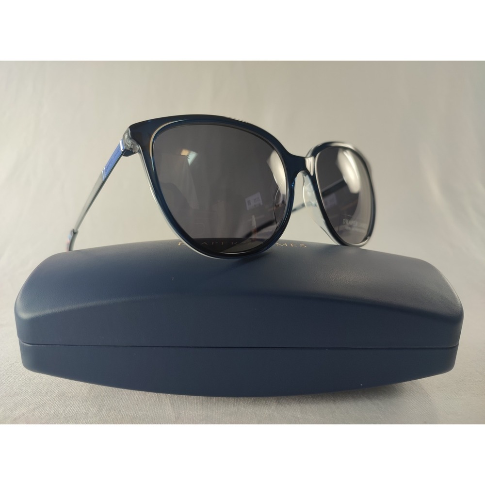 Draper James DJ7038 Sunglasses Indigo Blue Floral 56-17-140 Women's New In Case